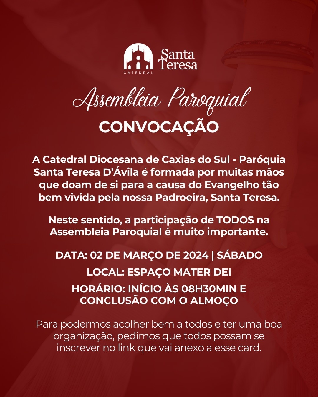 Catedral de Caxias prepara Assembleia Paroquial 2024