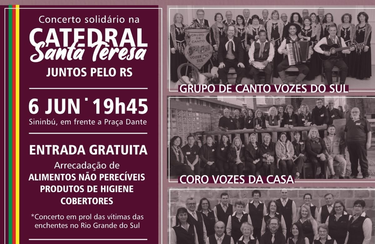 Foto de capa da notícia Catedral de Caxias irá sediar concerto solidário pelo Rio Grande do Sul