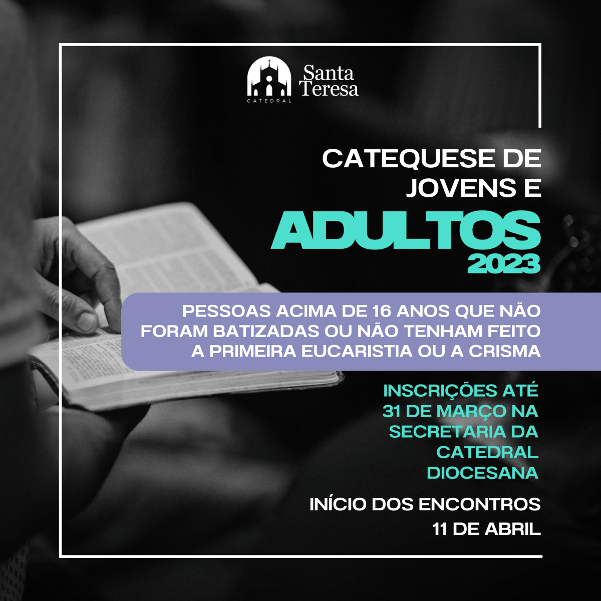 Catedral Diocesana de Caxias do Sul inicia inscrições para a Catequese de Jovens e Adultos