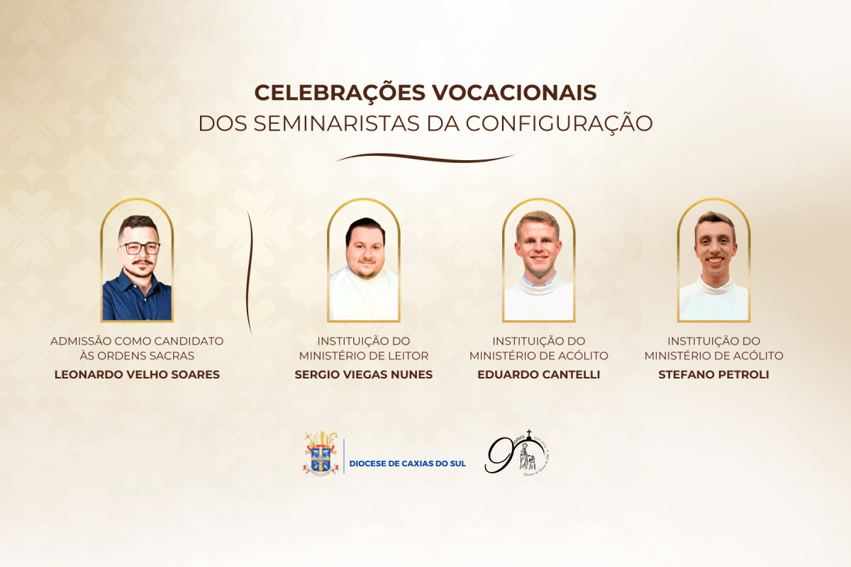 Seminaristas da Configuração (Teologia) da Diocese de Caxias terão celebrações de admissão e instituição de ministérios